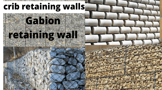 Crib retaining walls, Bin retaining walls & Gabion Walls