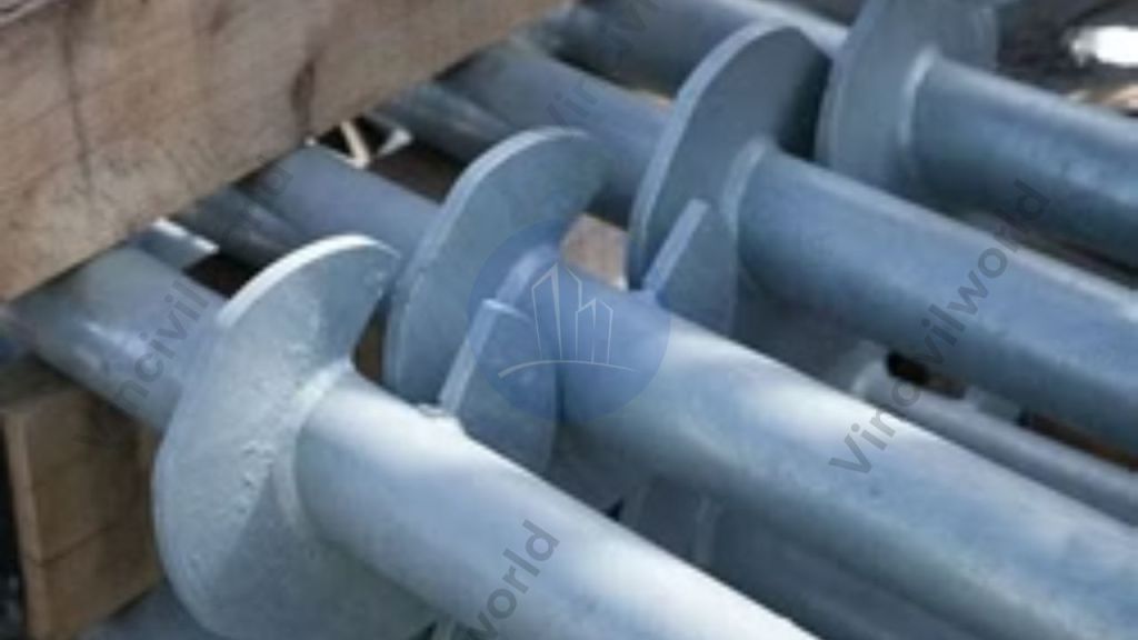 Typical section of helical anchors