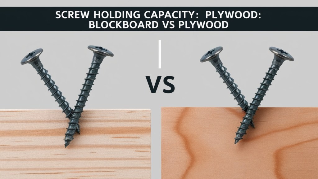 Screw holding capacity - Blockboard vs plywood