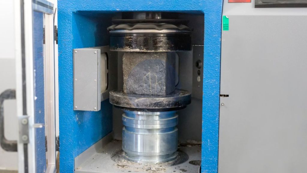 Compressive test on hardened concrete