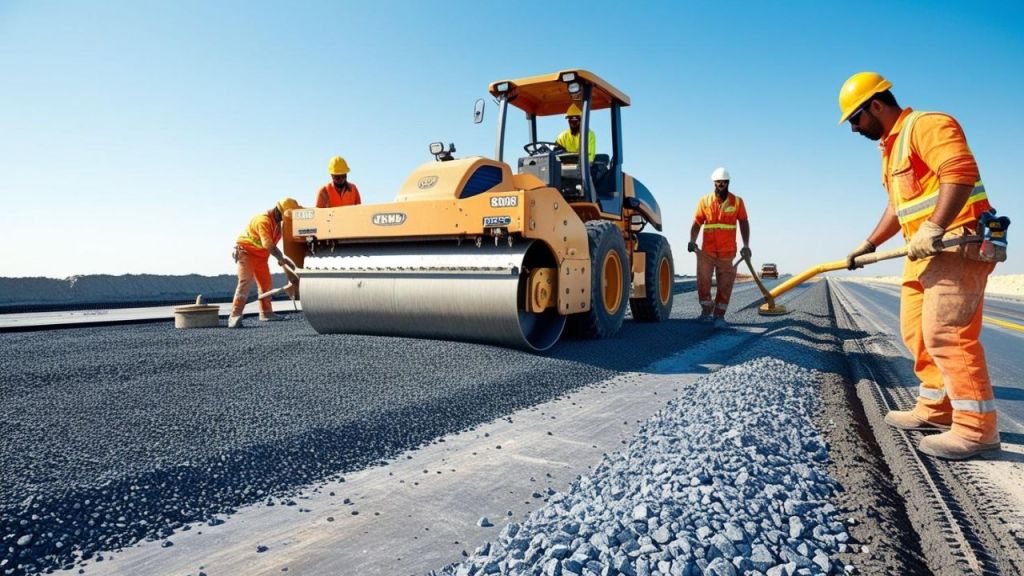 Road concrete construction - subbase layer